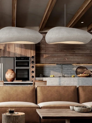 Klos - Wabi-Sabi Round Rock Style Hanging Pendant Ceiling Light