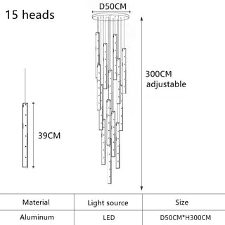 Kiyoshi - Modern LED Tube Hanging Ceiling Light