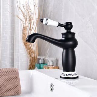 Ambrosio - Hot/Cold Retro Porcelain Single Lever Basin Tap