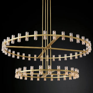 Harbie- Statement Gold Beam Cylindrical Up Down Hanging Chandelier