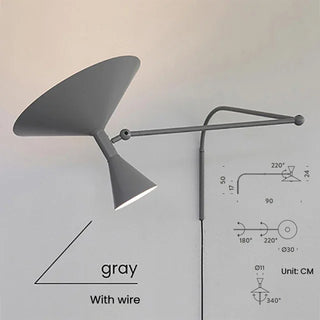 Dashiell - Designer Metal Trumpet Swing Arm Sconce Lamp