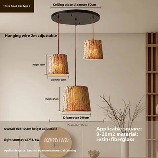 Milot - Vintage Resin Tree Stump Pendant Ceiling Light