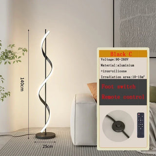 Edmond - Modern LED Twisted Floor Lamp