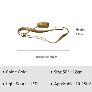 Mapire - Modern Twisted LED Wave Semi Flush Dimmable Ceiling Light