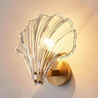 Cassandra - Modern Minimalist Glass Shell Gold Wall Light