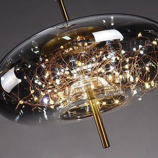 Ravi - Coloured Glass Hanging Dome Burst Star Pendant Ceiling Light