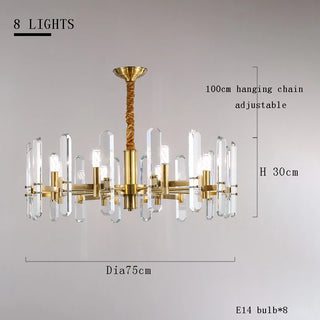 Amelky - Hanging Round Crystal Glass Statement Chandelier