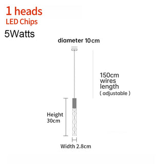 Titan - Modern LED Transparent Long Bar Hanging Chandelier