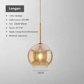 Valencia - Modern Industrial Glass Coloured Ball Hanging Pendant Ceiling Light