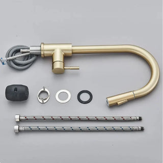 Teresia - Kitchen Brushed Gold Pull Out Modern Single Handle Mixer Tap