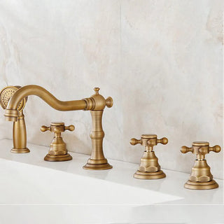 Kath - Antique Brass Bathtub Shower Set 5 Piece