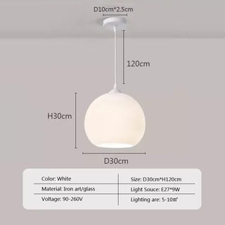 Colmar - Nordic Glass Dome Circular Pendant Hanging Ceiling Light