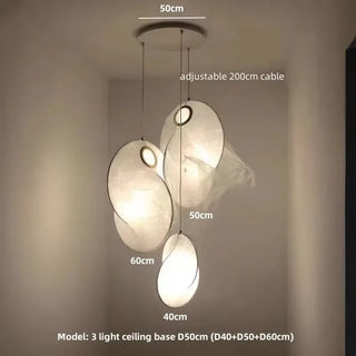 Qarshi - Japanese style Silk Overlap Shell Design Pendant Lamp