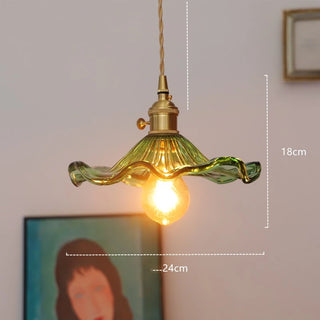 Millie Series - Coloured Patterned Glass Hanging Pendant Ceiling Light