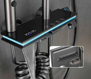 Celandine - Modern LED Rainfall Shower System with Temperature Display and Four Functions