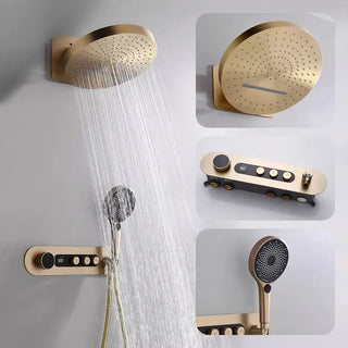 Ophelie - Digital Brushed Gold Shower System with Temperature Display Rainfall Head