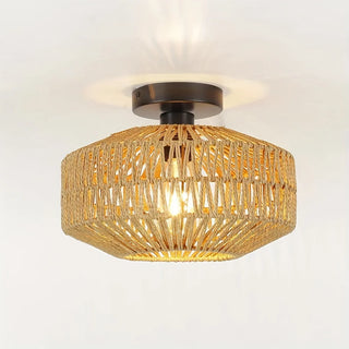 Cage - Handcrafted Bohemian Rattan Woven Ceiling Light Fixture