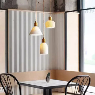 Cannes - Ceramic Resin White Gold Hanging Pendant Ceiling Light