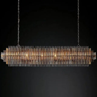 Bronzelle - Vintage Bronze Chandelier Glass Hanging Lamp for Home & Bar Decor