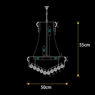 Imperial Cascade - Dazzling Crystal Bead Hanging Light Contemporary Round Chandelier