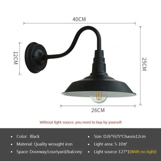 Mabin - American Retro Industrial Outdoor Wall Light