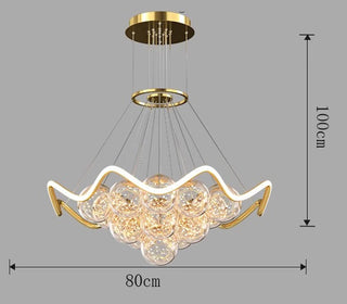 Donna - Golden Multi Ball Hanging Glass Ceiling Light Chandelier
