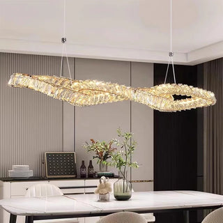 Febbie - Modern Hanging Twisted Glass Ceiling Chandelier