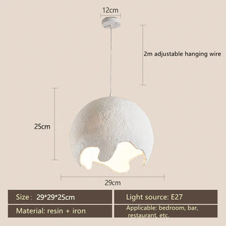 Norman  - Moon Round Wabi-Sabi Pendant Ceiling Light