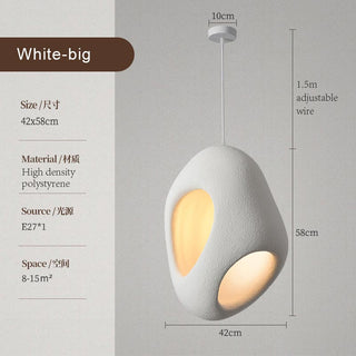 Andy - Polystyrene Round Wabi-Sabi Pendant Ceiling Light