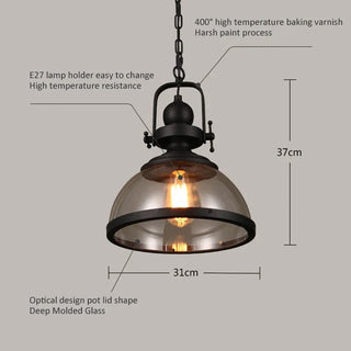 Jade - Iron Black American Style Industrial Pendant Hanging Ceiling Light