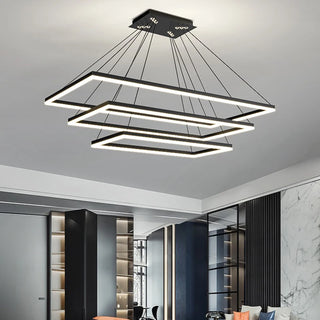 Adele - Tiered Hanging LED Rectangle Modern Chandelier