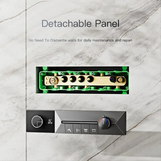 Hesperos  - Brass LED Digital Shower System with Ceiling Mount and Dual Hot & Cold Controls