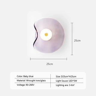 Tinsley - Modern Folded Coloured Glass Egg Wall Light