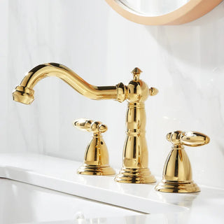 Demeter - Brass Dual Handle Curved Mixer Basin Tap