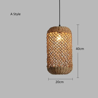 Monique - Rotating Bamboo Vine Weaving Japanese Ceiling Light