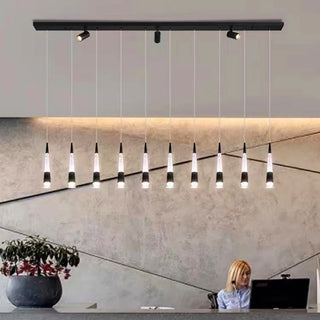 Riva - Modern Hanging Cone Glass Striped Pedant Ceiling Light