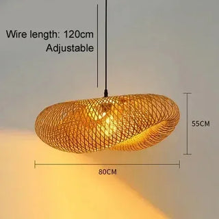 Almonte - Handcrafted Vintage Bamboo Weaving Hanging Pendant Light