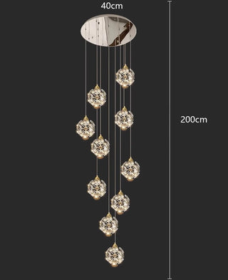 Penny - Hanging Crystal Gold Flower Ceiling Chandelier