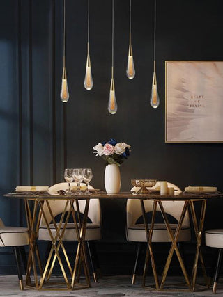 Hannah - Modern Spiral Teardrop with Liquid Ceiling Chandelier
