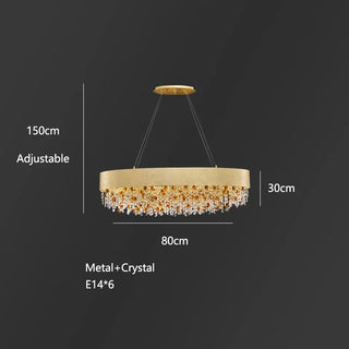 Rosie - Minimalist Design Round Hanging Gold Tiered Glass Ceiling Light Chandelier