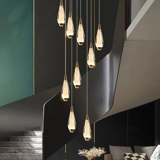 Hannah - Modern Spiral Teardrop with Liquid Ceiling Chandelier