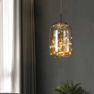 Ravi - Coloured Glass Hanging Dome Burst Star Pendant Ceiling Light