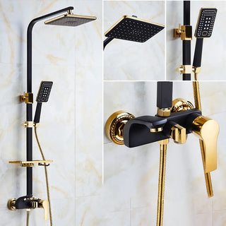 Sandrine - Modern Brass Bathroom Shower Set with Rainfall Shower Head and Hand Shower