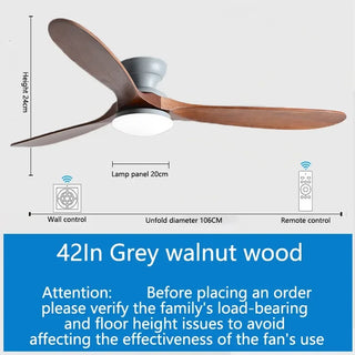 Belisario - 42/52Inch 3 Blade Brown Ceiling Fan with LED Light