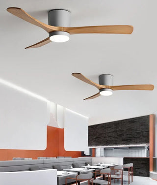 Makaria - Nordic Modern Wood 3 Blade Reversible Ceiling Fan with LED Light