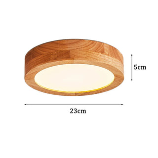 Anaco - Modern Wood Flush Mount Round Ceiling Light