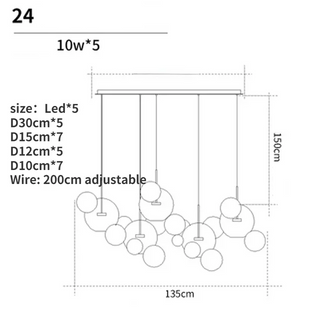 Bernie - Glass Bubble Hanging Pendant Light