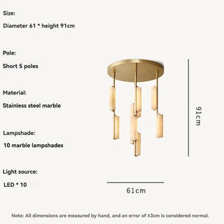 Fiorella - Modern Minimalist Marble Hanging Chandelier