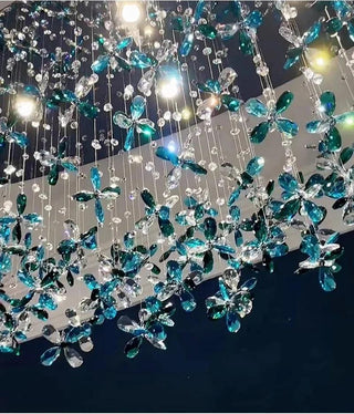 Sapphire Bloom - Statement Ceiling Light with Blue Crystal Accents