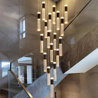 Dylan - Modern Sparkly LED Tube Ceiling Round Chandelier